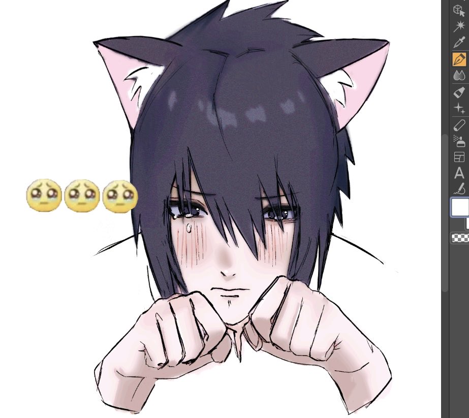 soedore's tweet image. TURN THAT MAN INTO A CUTIEFUL MOEFUL CATBOY #sasuke