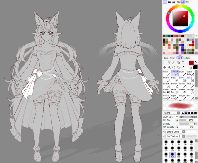 Vtuber reference sheet sketch! 👉👈