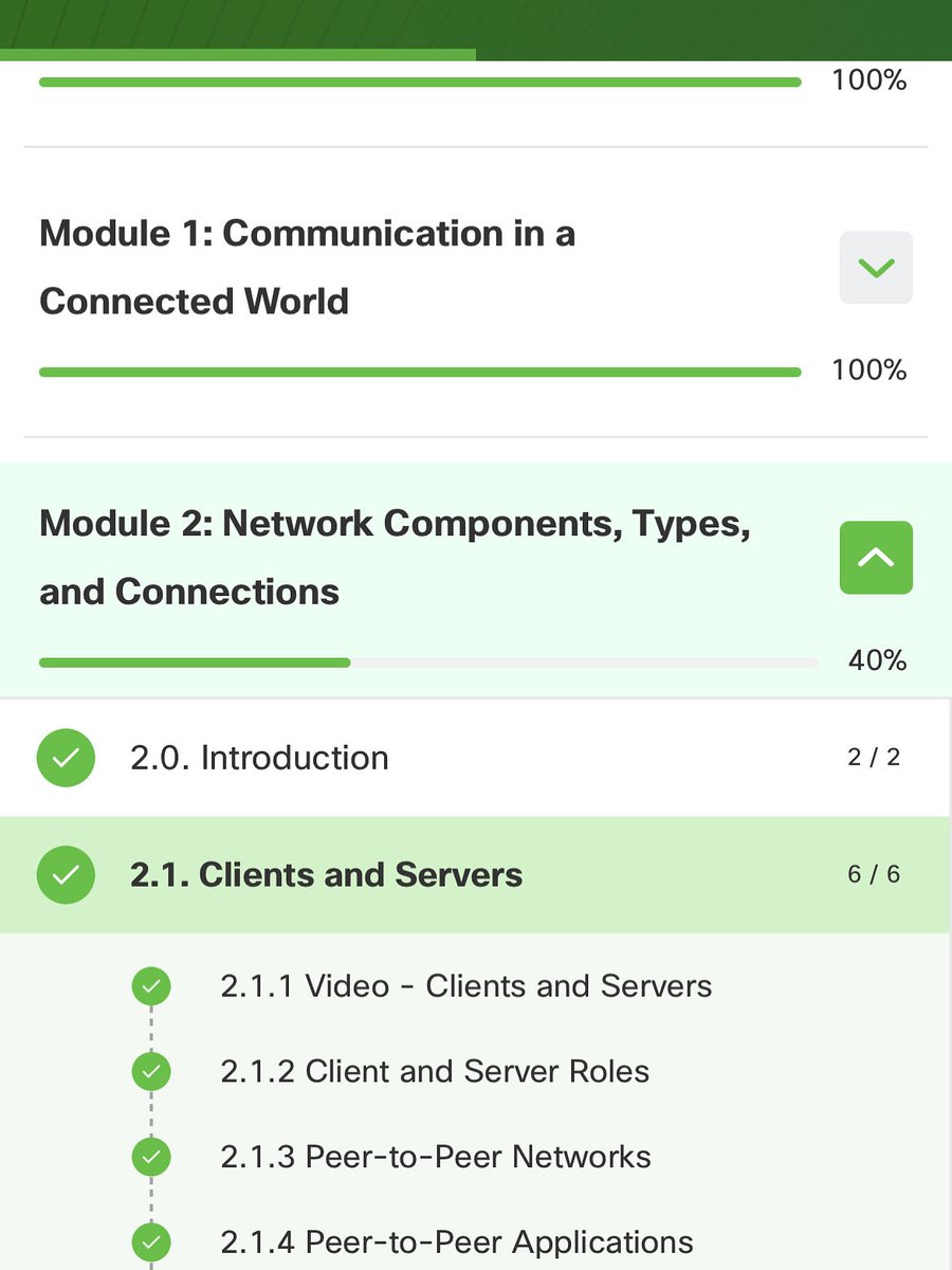 Day 10 ✅
Started Module 2 — Network Components, Types, and Connections.
Learnt about clients, servers &amp; peer-to-peer networks.
Steady building the foundation 💻
Using <a href="/CiscoNetAcad/">Networking Academy</a> Introduction to Networking course
#Day10LearningWithTheCybrarians