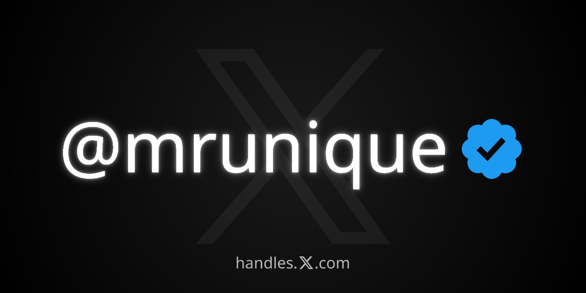 I just got <a href="/mrunique/">MrUnique 👷🏽</a> from the X Handle Marketplace! noice!