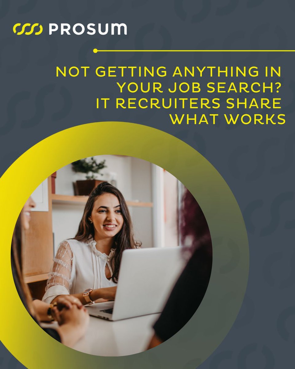 Prosum's tweet image. Not getting anything in your job search? Get tips from top recruiters to get noticed: 
➡️ buff.ly/bPUJWRe 

#JobSearchTips #ITCareers #ITrecruiters