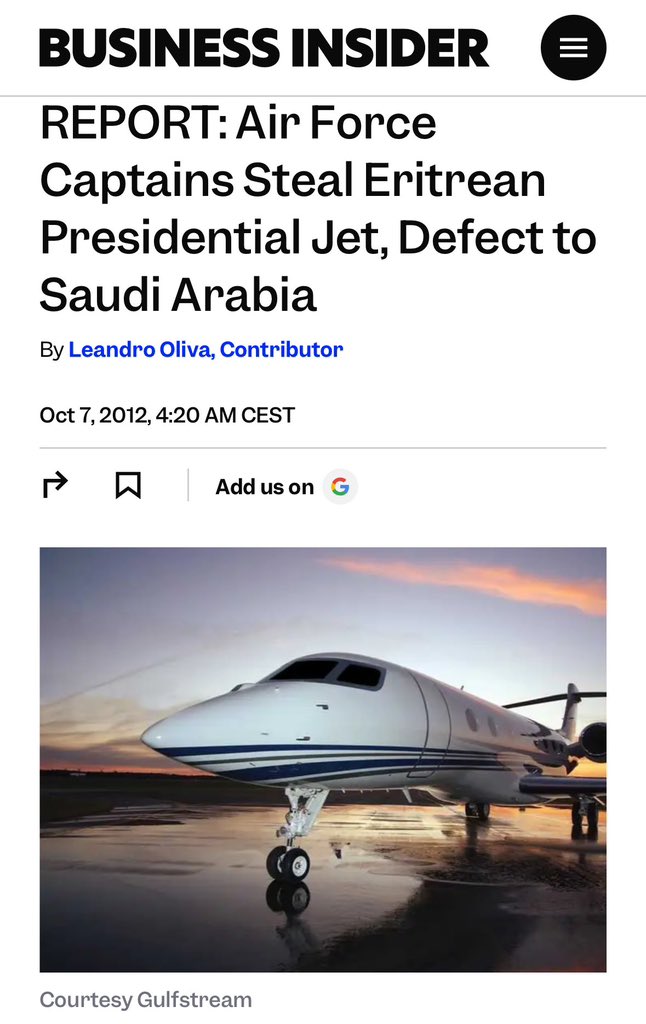 Dictator Afeweki was picked by Air Egypt .
Eritrea had one university . He  shut it down. One airplane , the pilot stole it and flew away.

#Eritrea