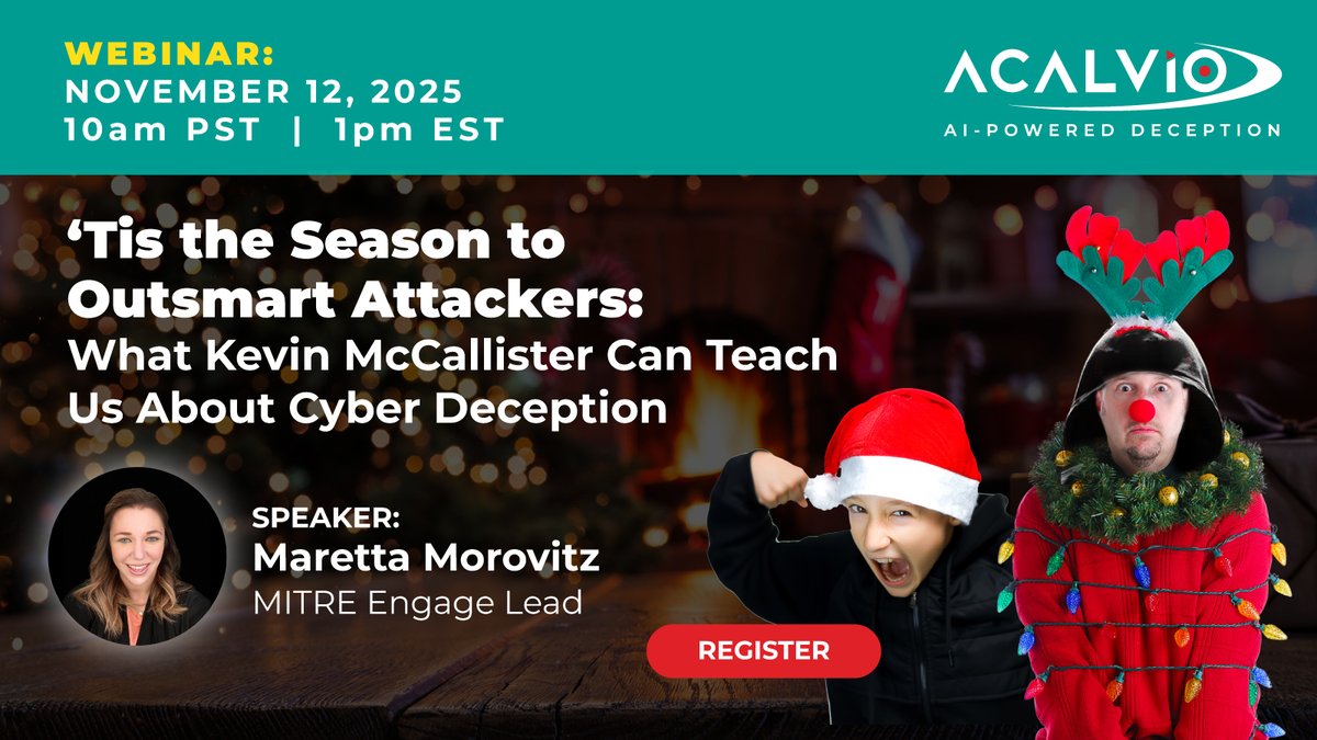 🎄 ’Tis the Season to Outsmart Attackers—Home Alone Style! 🏠💻acalvio.com/resources/webi…

When it comes to defending what matters most, few did it better than Kevin McCallister. Like any great defender, he knew his environment, anticipated his adversaries, and used every tool at