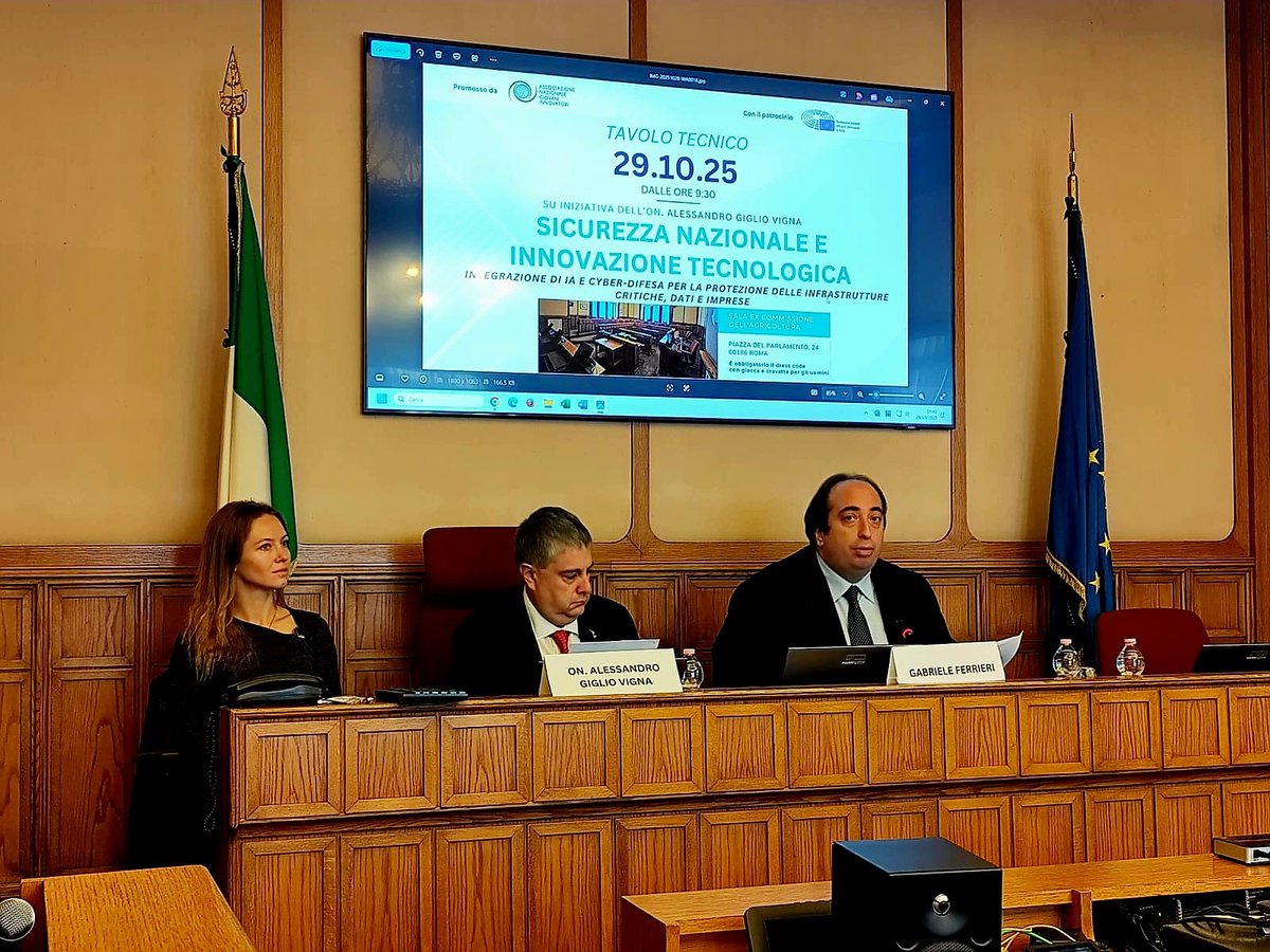 gabferrieri's tweet image. 📌 Ieri alla Camera dei Deputati un vero successo il tavolo tecnico “Sicurezza Nazionale e Innovazione Tecnologica: integrazione di #IA e #cyber-#difesa per la protezione delle infrastrutture critiche, dati e imprese”. Presieduto dall&apos;On. Giglio Vigna (Presidente Commissione…