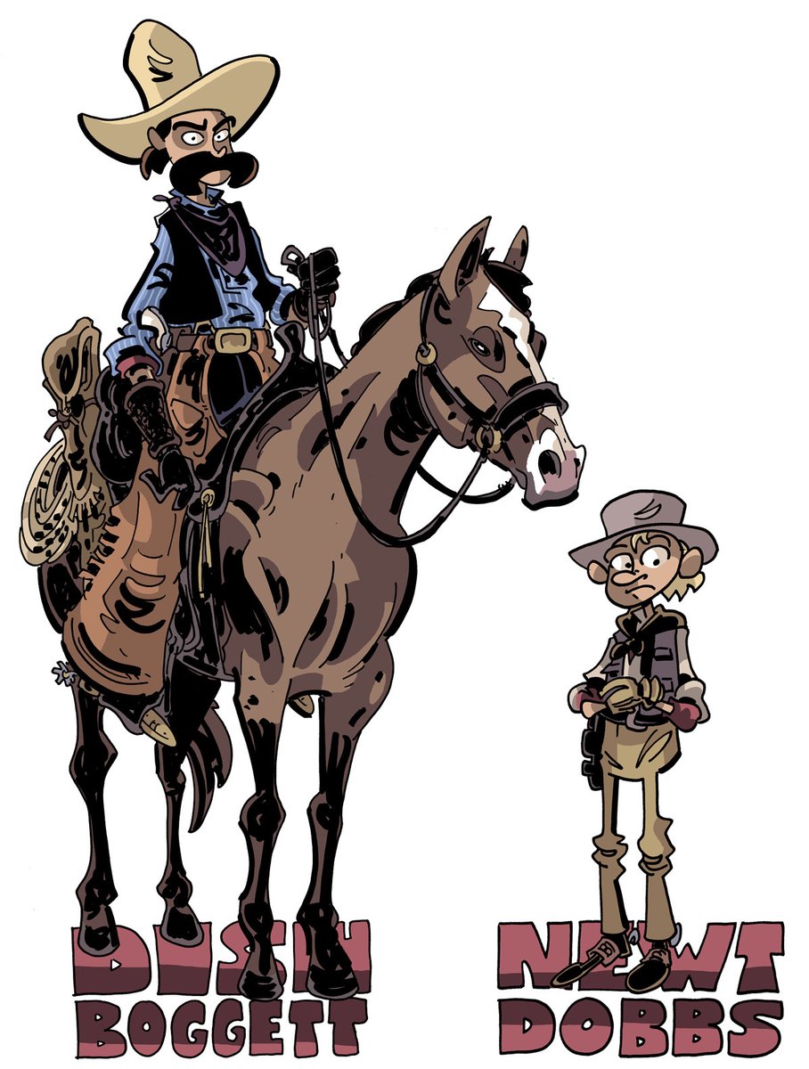 ClockworkAIex's tweet image. Estoy enfrascado en la lectura de la magnífica Lonesome Dove  y me acabo de encontrar conque hace unos años Chris Schweizer se dedicó a dibujar a los principales personajes de la epopeya de Larry McMurtry 🖤