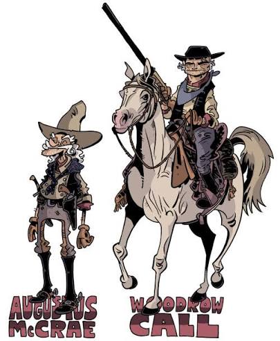 ClockworkAIex's tweet image. Estoy enfrascado en la lectura de la magnífica Lonesome Dove  y me acabo de encontrar conque hace unos años Chris Schweizer se dedicó a dibujar a los principales personajes de la epopeya de Larry McMurtry 🖤