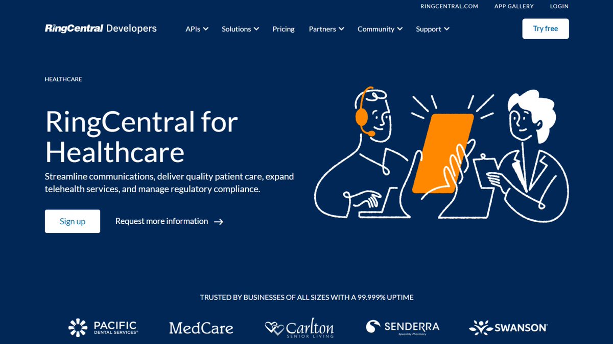 RingCentralDevs's tweet image. APIs that save lives 💬

RingCentral’s HIPAA-compliant platform powers healthcare integrations, from secure SMS &amp;amp; Fax APIs to telehealth video calls and chatbot assistance.

Build secure care solutions → zurl.co/SgaTk 

#HealthcareSolutions #APIs #RingCentralDevs