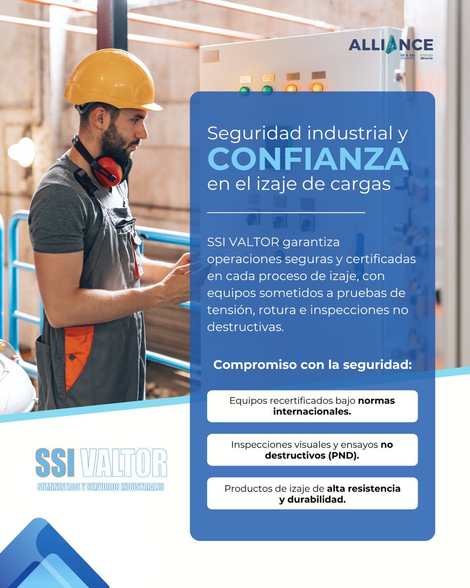 En el izaje, no hay margen de error. Cada equipo, cada maniobra, debe cumplir con los más altos estándares de seguridad.

#SSIVALTOR impulsa su división LH by SSI VALTOR, experta en inspecciones, pruebas y recertificación de equipos de izaje y sujeción. Estrobos, eslingas,