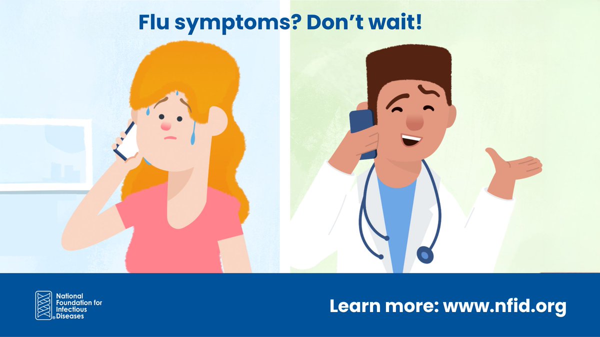 #Flu can be serious. Antivirals work best when started early, so don’t wait to call your doctor. Flu moves fast, you should too! 🏃

🔗 nfid.org 

#FluMovesFast #FightFlu