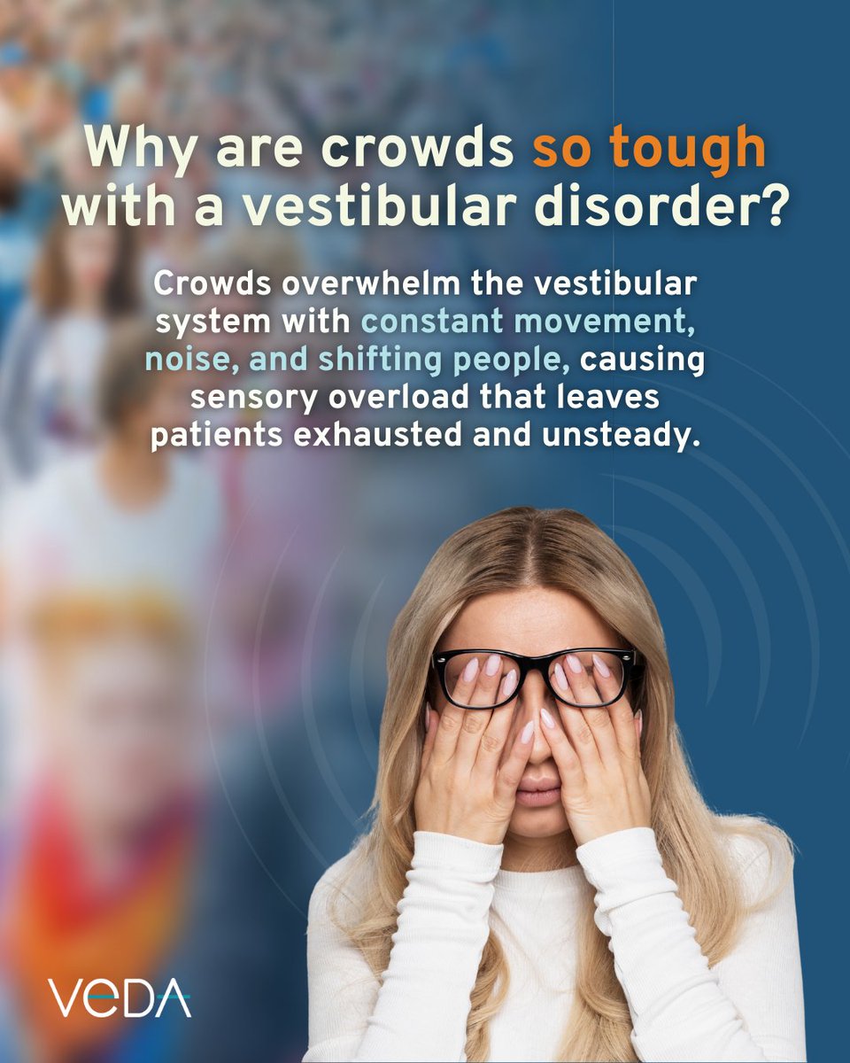 💙 Crowds aren’t just uncomfortable — they can be one of the toughest triggers to navigate with a vestibular disorder.

#VestibularAwareness #InvisibleIllness #Overstimulation #BalanceDisorder #VeDA