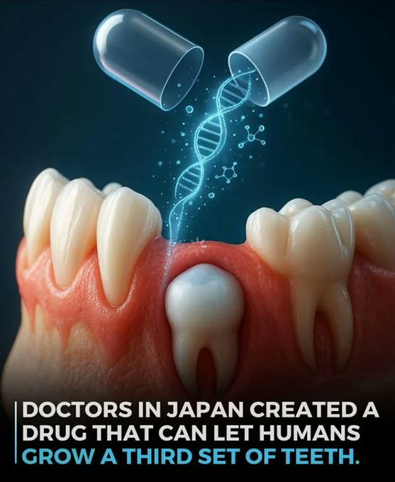drahmetrasim's tweet photo. Japon bir araştırma ekibi, insan dişlerini yeniden çıkaran bir ilaç geliştirdi.  TRG-035 kod adlı monoklonal antikorlar yeni dişlerin çıkmasını engelleyen USAG-1 adlı bir proteini bloke ediyor. 
Fareler ve gelincikler üzerinde yapılan başarılı denemelerin ardından, 2024 yılında insanlarda klinik çalışmalara başlandı.
https://t.co/E1PEBRgV0n