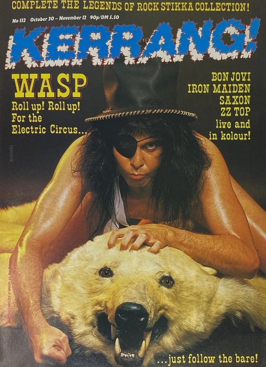 On this day, 30th October, 1986 in W.A.S.P. history, Blackie Lawless was cover story of Kerrang! magazine - No 132.

#WaspHistory #wasp 
#BlackieLawless #Kerrang 
#InsideTheElectricCircus <a href="/WASPOfficial/">W.A.S.P. Nation</a>
