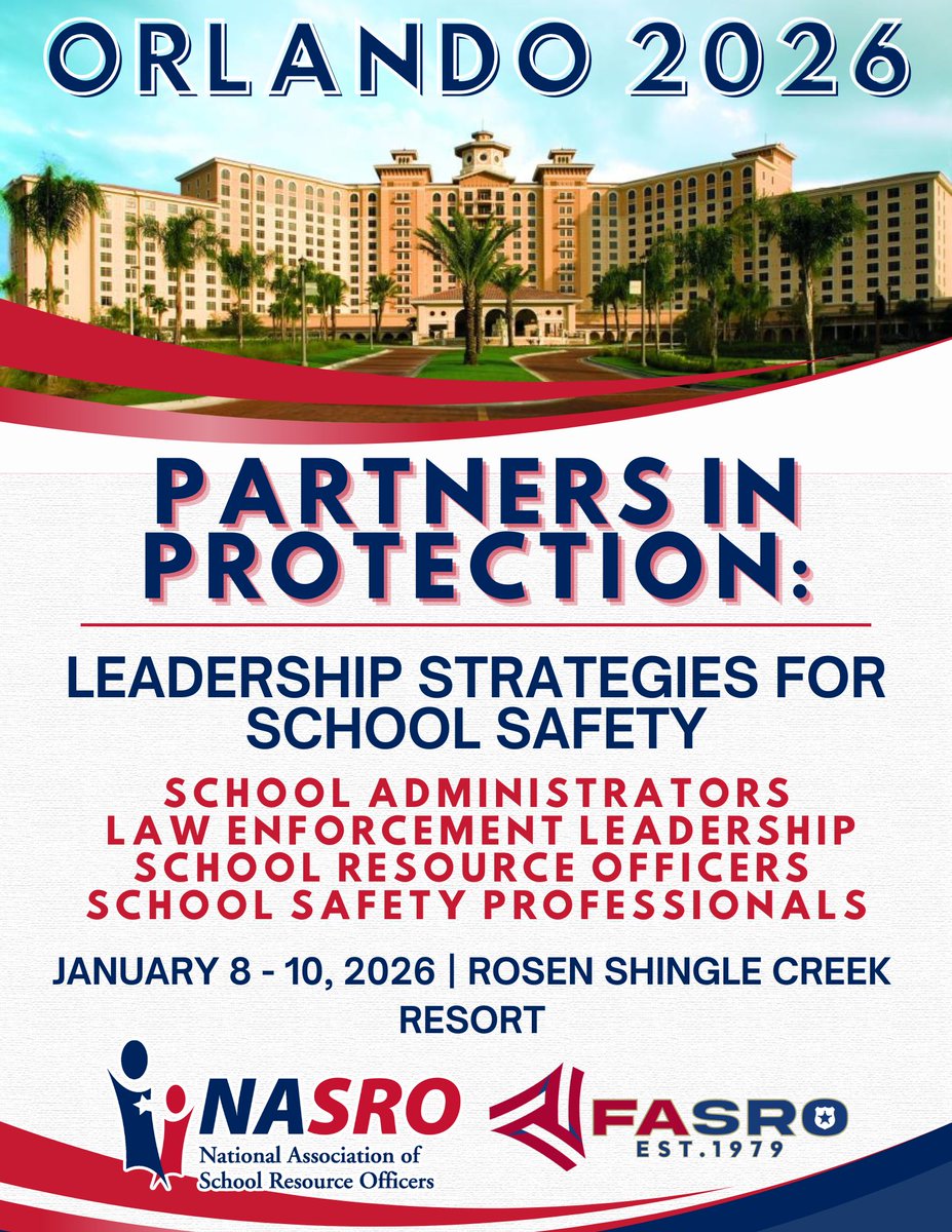 Will we see you at <a href="/NASRO_Info/">NASRO</a>'s Partners in Protection event in January?

Hear from organizations such as U.S. Secret Service, National Center for Missing and Exploited Children &amp; more.

Register: bit.ly/3LAkakw