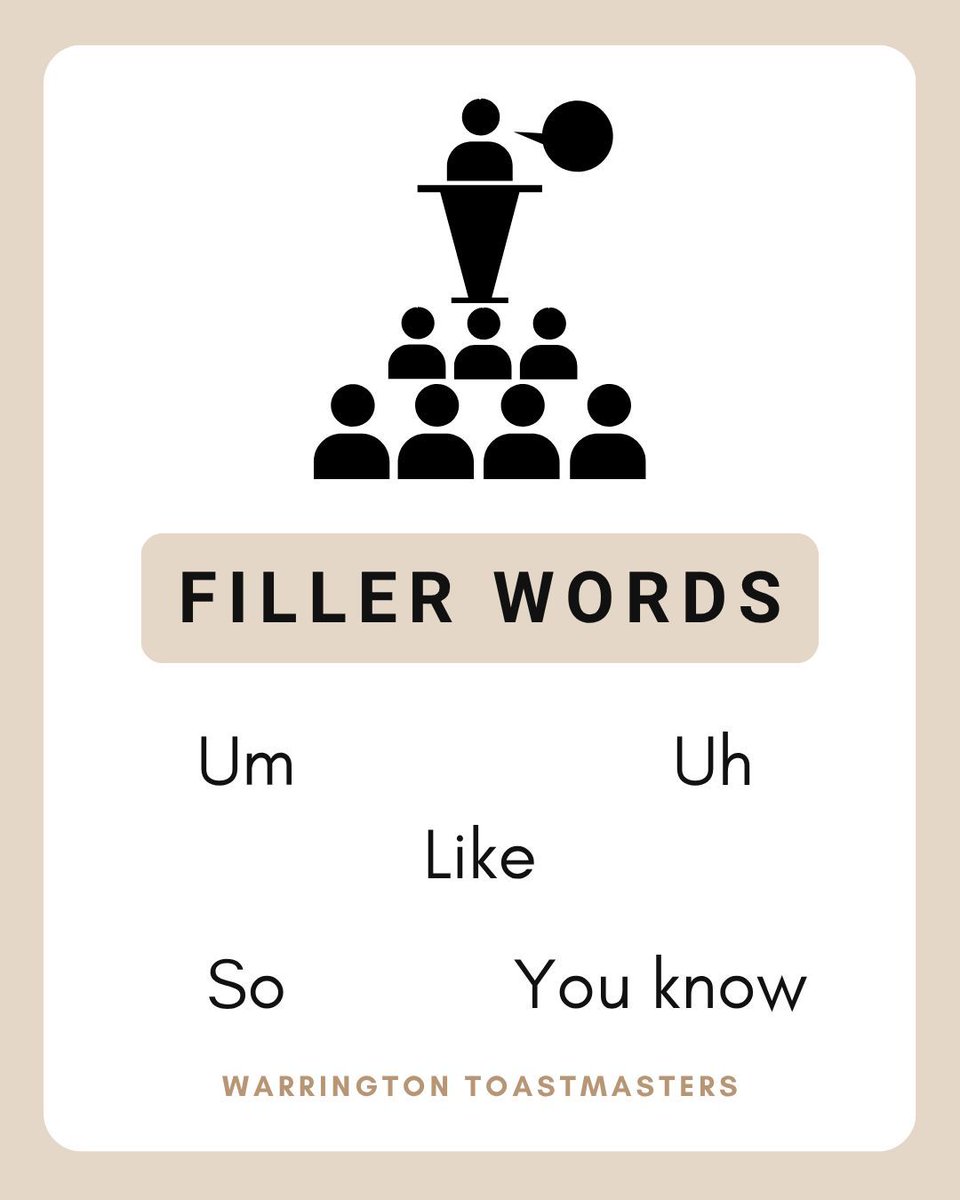 WarringtonTM's tweet photo. We all use filler words like um, uh, so, like, and you know when we speak. They creep in when we're thinking or nervous, but they can undermine your credibility.

With practice and feedback, you'll learn to pause confidently instead of filling silence with unnecessary sounds. https://t.co/U94EVNFn8u