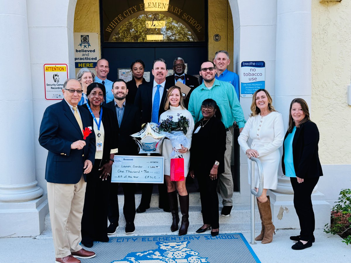 Congratulations to our Assistant Principal of the Year from White City Elementary School, Lauren Gieseler! We’re proud to honor a leader who goes above and beyond to support the entire school community. #AssistantPrincipalOfTheYear #wearestluciepublicschools