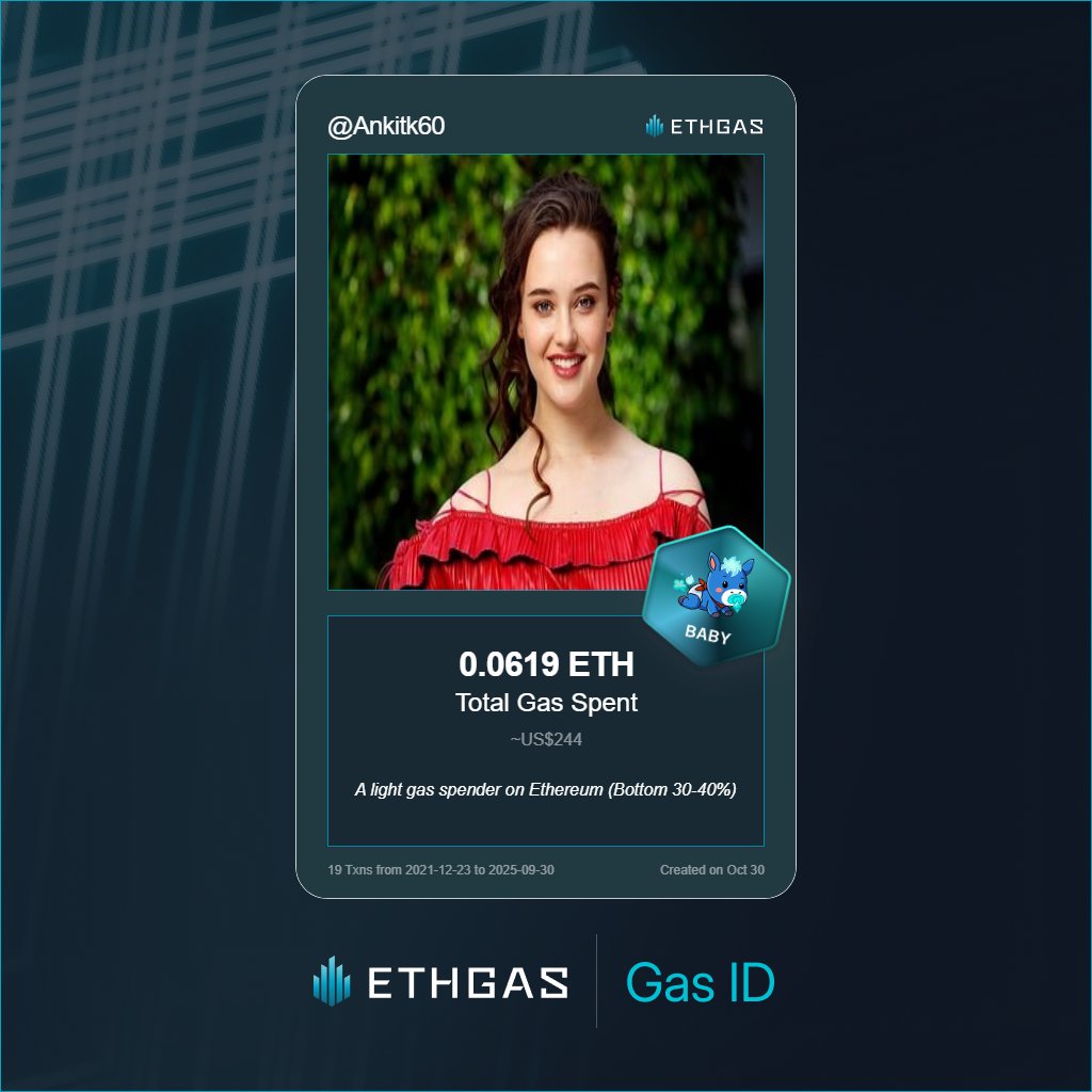Ankitk60's tweet photo. Discovered my Gas ID via ETHGas - turning my gas spend into rewards 🫘

As a Baby Jack, I've spent 0.0619 ETH on gas but earned 1500 Beans back.

Get your Gas ID and Beans here: https://t.co/vDbOUfJ6Qt https://t.co/MND1TUy4Qj