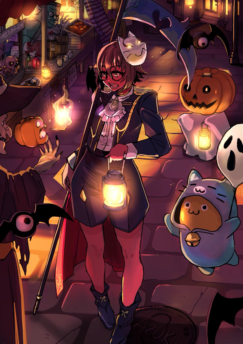 GM :)
Time to dust these halloween vibes off.
Luna dressed as the best character from Fire Emblem: Three Houses finds herself going down the wrong alleyway.

Thanks again <a href="/6maker_n/">6maker MUSCLE イラストレーター💪🦑　Discord 👇お仕事募集中DM📩</a>