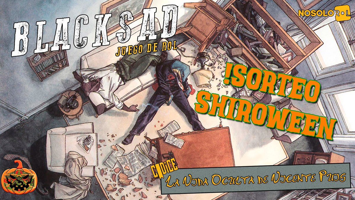 ¡MUCHACHADA ROLERA! 🎃

Hoy a las 2⃣1⃣:3⃣0⃣, "LA VIDA OCULTA DE VICENTE PUIG" para #Blacksad de <a href="/Nosolorol/">Nosolorol</a> 

<a href="/Altagor_/">altagor</a> pone las viñetas.

<a href="/AikiGuille/">🎲 AikiGuille 🎲</a>, <a href="/Biggy_ThugLife/">Biggy</a> y yo les damos color.

Hoy !SORTEO del manual de Blacksad en PDF gracias a <a href="/Nosolorol/">Nosolorol</a> 

 twich.tv/shirowhasi