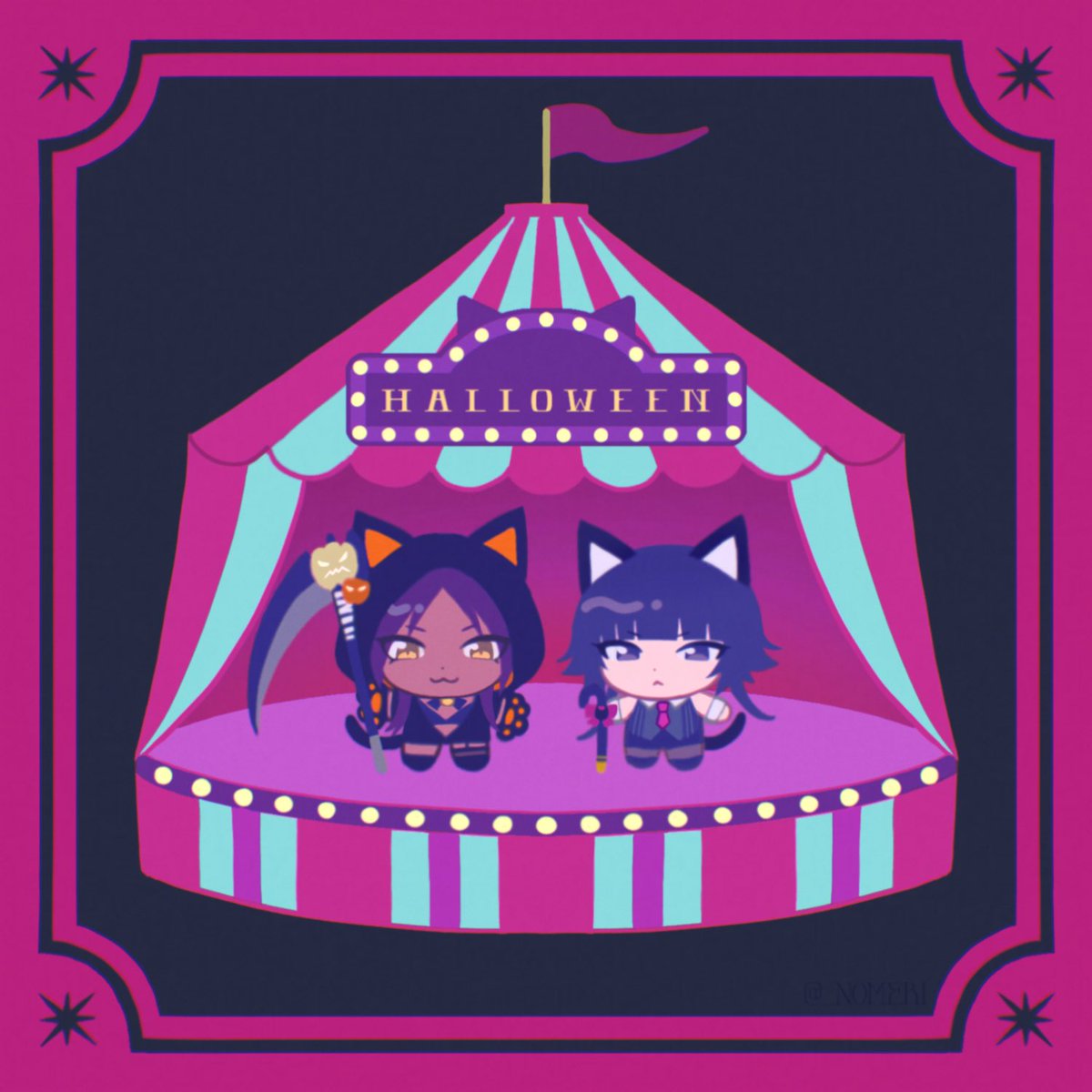 _nomeri's tweet image. ハロウィン夜砕🐈‍⬛🩷🐾