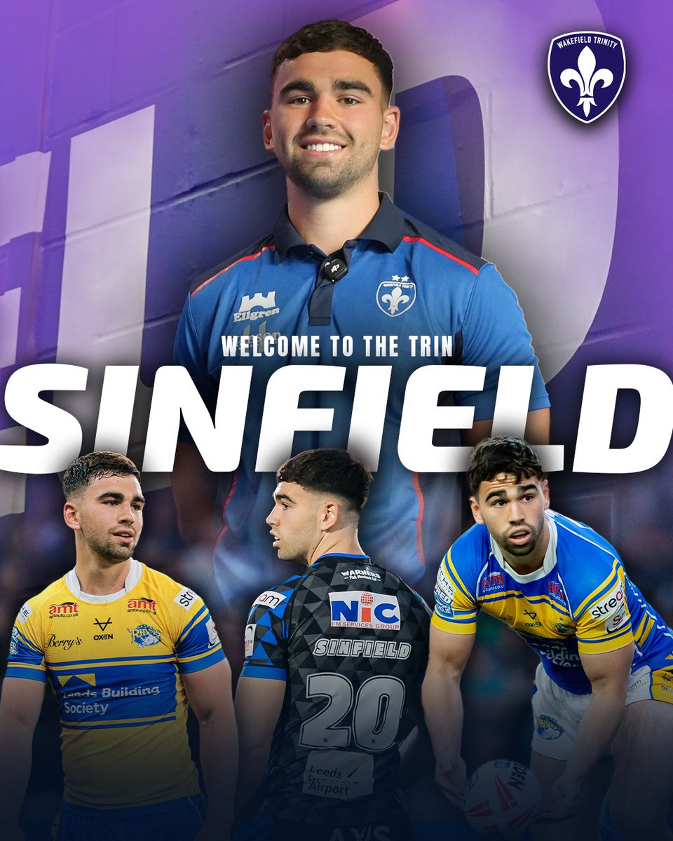 𝙅𝙖𝙘𝙠 𝙎𝙞𝙣𝙛𝙞𝙚𝙡𝙙 𝙄𝙨 🔴⚪️🔵

We are proud to announce the signing of the exciting 21-year old halfback on a three-year deal!! 

Full Details 👉🏻 wakefieldtrinity.com/sinfield-joins…

#UpTheTrin