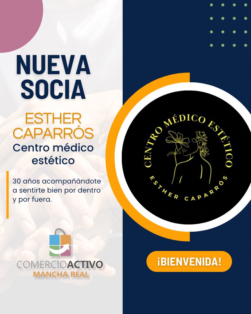 💫 Damos la bienvenida al Centro Médico Estético Esther Caparrós, más de 30 años dedicados al bienestar y la belleza 🌸

📍 Avda. Andalucía, 7 – 1ª, Mancha Real
📲 @centroesthercaparros

#ManchaReal #Estetica #ComercioLocal