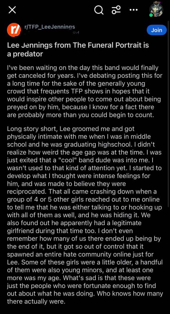 coffinclaws's tweet image. More shit about The Funeral Portrait / Lee Jennings just dropped 💀