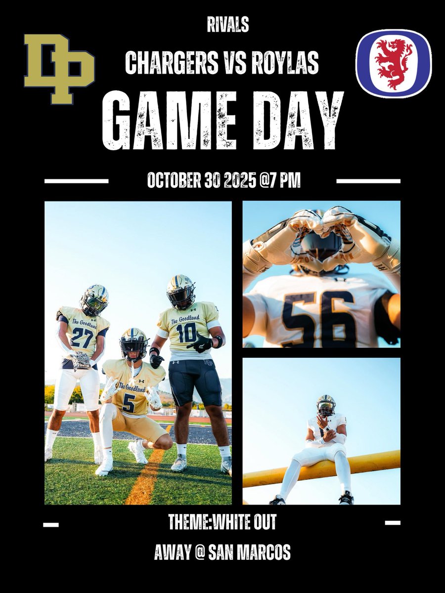 Battle for the Goodland
Chargers vs. Royals

One town. One shot at the playoffs.
Everything on the line.

#ChargerExpress