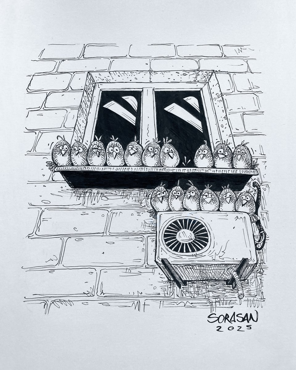 #Inktober2025 
Day 30, Vacant
#Inktober