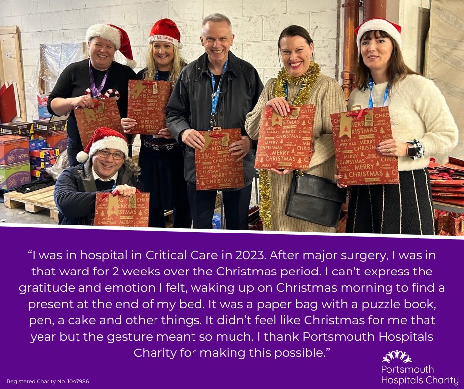 Each Christmas, we are able to bring a little bit of festive cheer to patients like Maureen, who are spending the Christmas period in hospital by providing them with a gift on Christmas day. We want to do the same again this year!

With your help, we can provide gifts to brighten