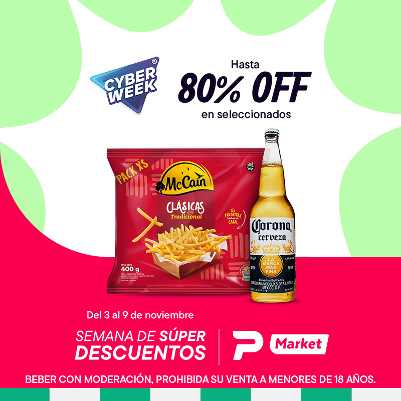 pedidosya's tweet photo. Absurdo es no aprovechar CyberWeek 😏 

Hasta 80% OFF en productos seleccionados en PedidosYa Market. 

¡Soltá el carrito!