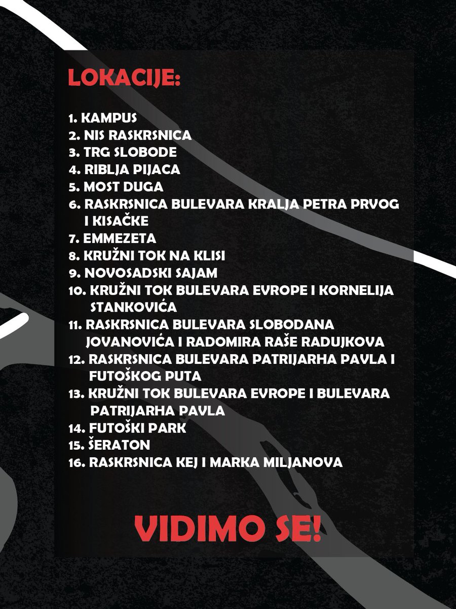 Simbolično ćemo se 1.11. okupiti na 16 tačaka u 10h, zatim svi idemo ka Železničkoj stanici 🕊