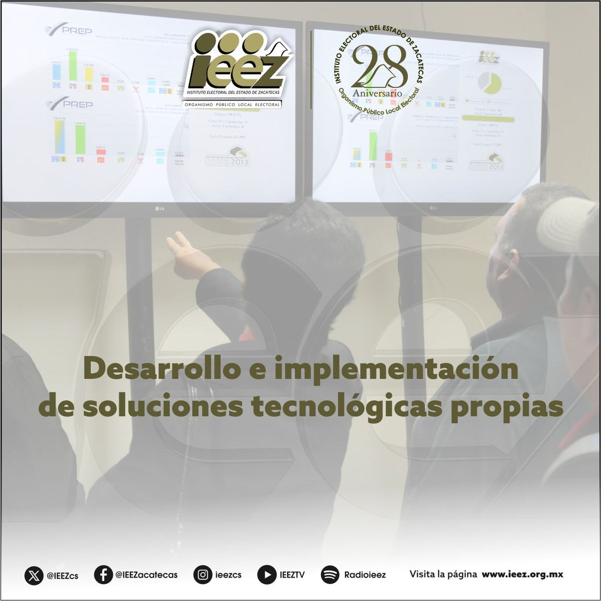 IEEZcs's tweet image. 💻 Gracias al trabajo de la Dirección Ejecutiva de Sistemas Informáticos, el #IEEZ impulsa la innovación tecnológica en los procesos electorales 🗳️

Soluciones como el PREP, el registro de candidaturas y el rastreo de paquetes fortalecen la confianza y transparencia. ⚙️✨