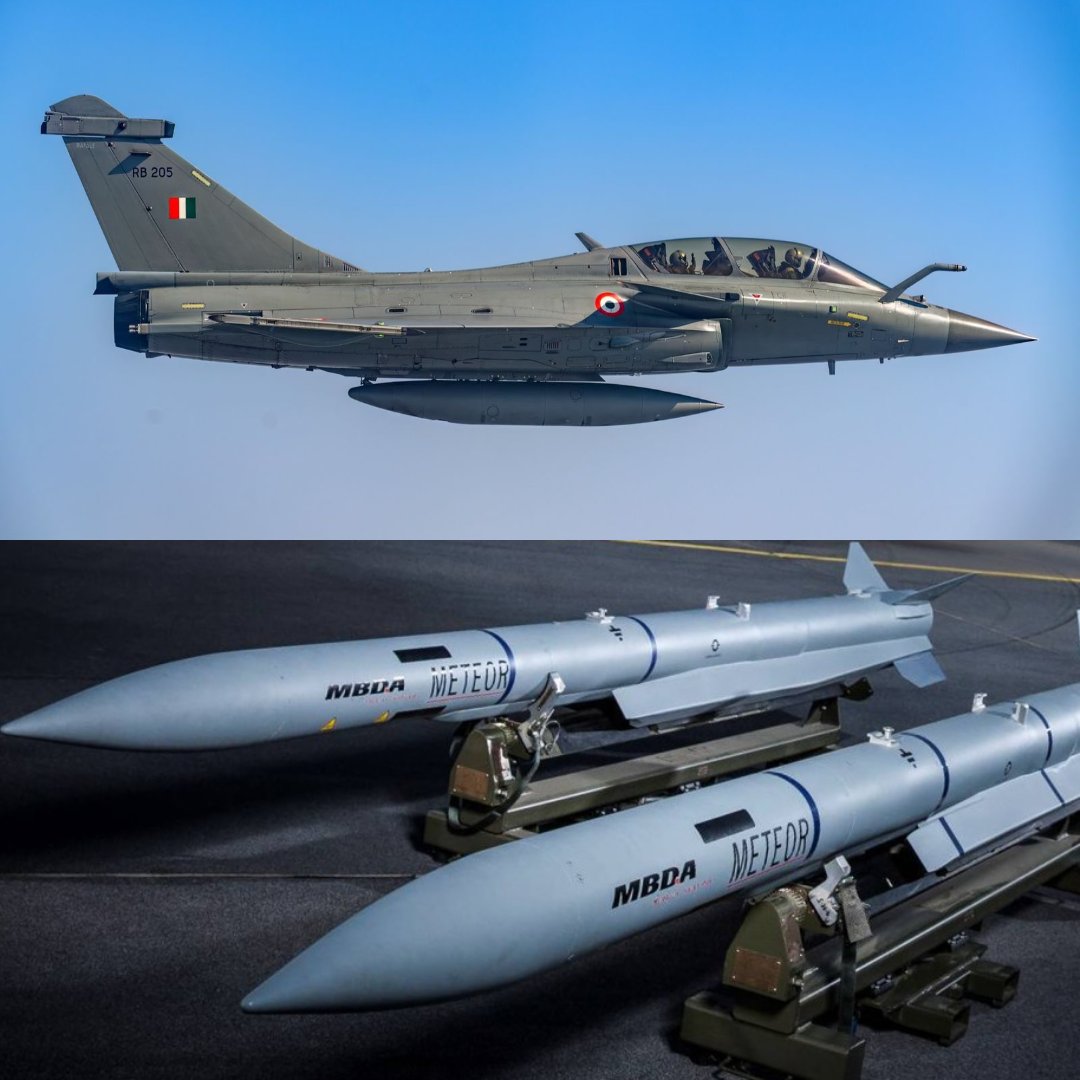 NewsIADN's tweet image. #IAF is planning to procure additional #Meteor air-to-air missiles from #MBDA worth ₹1,500 crores ($170 million).