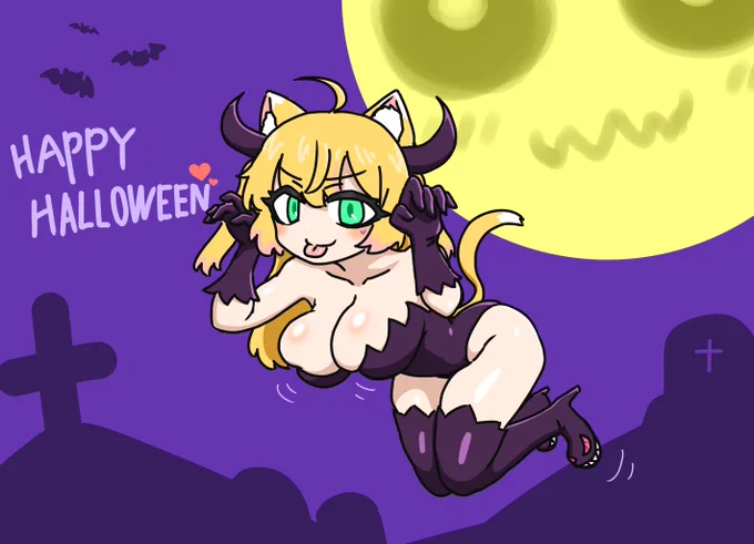 ハロウィン小悪魔りぃちゃん トリックで!!トリックでおねがいします!!!! #あぐあーと