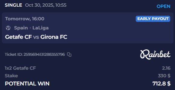 Girona were in a title race a few years ago but now with uncs like Witsel and Blind in defence, they’re bottom of La Liga. Backing Getafe to do the business #AD