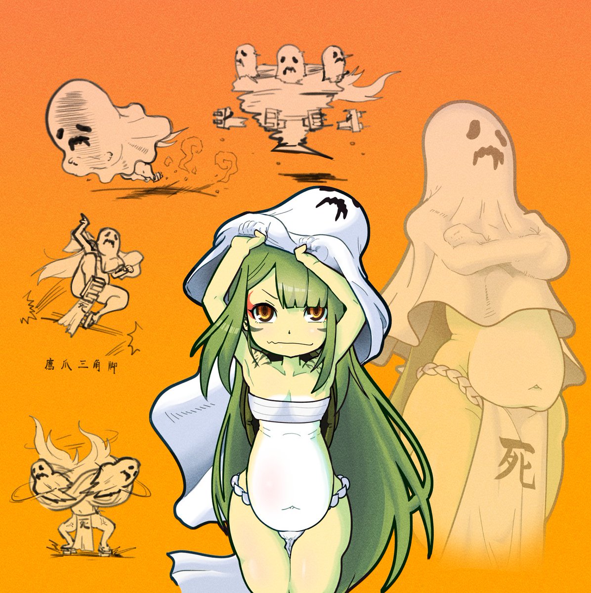 できた　ハロウィン絵🎃
浮遊感の演出にこだわるかっぱちゃん