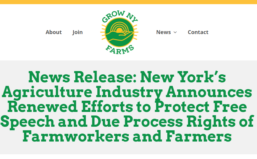 GrowNYFarms's tweet photo. 1/2 - NEWS: The Grow NY Farms Coalition today announced that a second motion for a preliminary injunction has been filed on behalf of three farms that have been subjected to compulsory arbitration orders via the NY PERB under the state’s FLFLPA of 2019. https://t.co/FMkqytW9fh