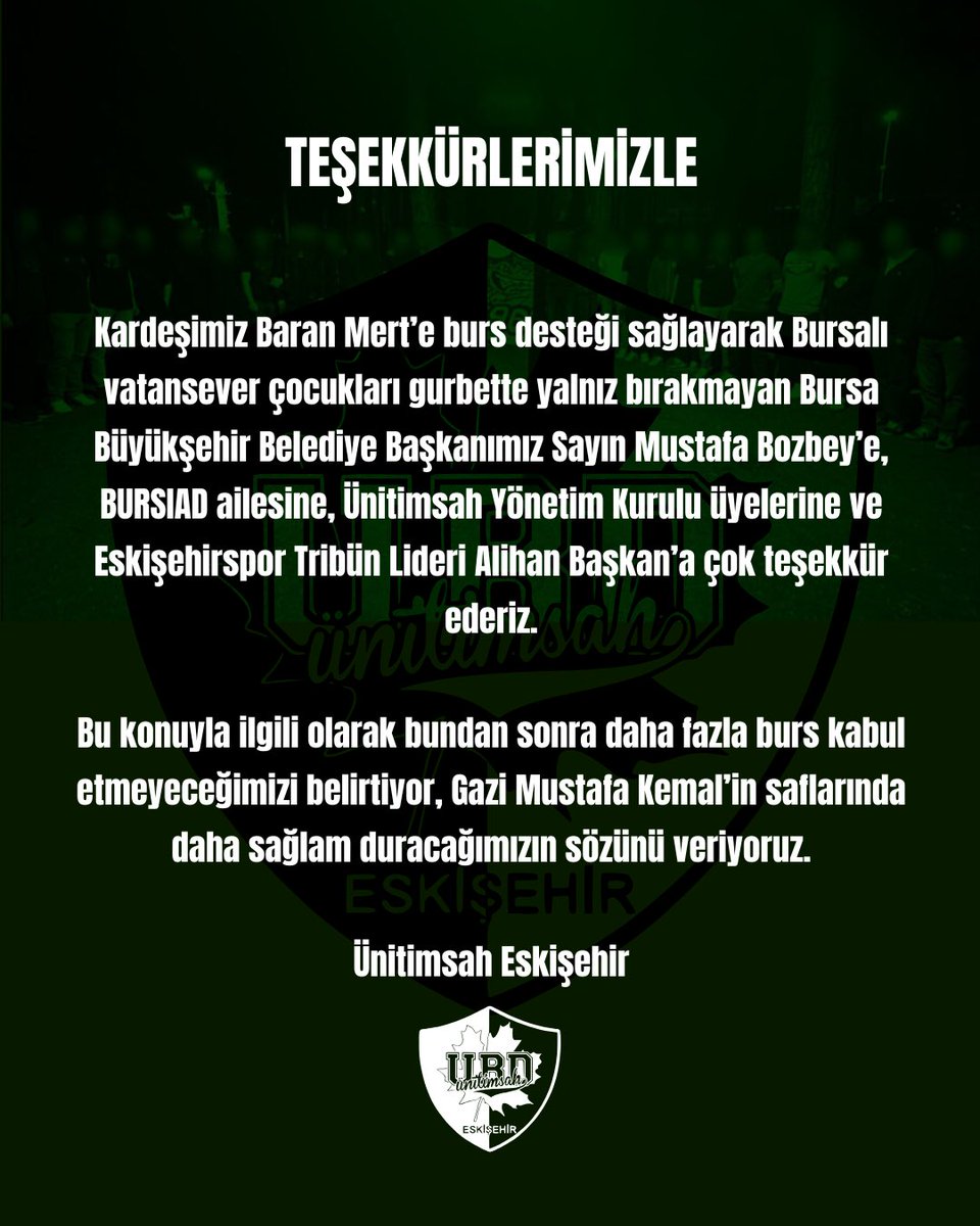 ubdeskisehir's tweet photo. TEŞEKKÜRLERİMİZLE https://t.co/aZPCIWcQpv