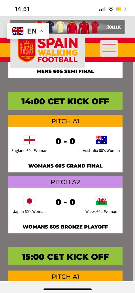 SolihullCentre's tweet photo. England 🏴 women’s 60s beat Japan 2-0 this morning and Wales 5-0 this afternoon getting them to the final tomorrow against Australia! #worldnationscup #fiwfa @thewfauk #over60walkingfootball #womenswalkingfootball #AXA https://t.co/i8FrXllRvp