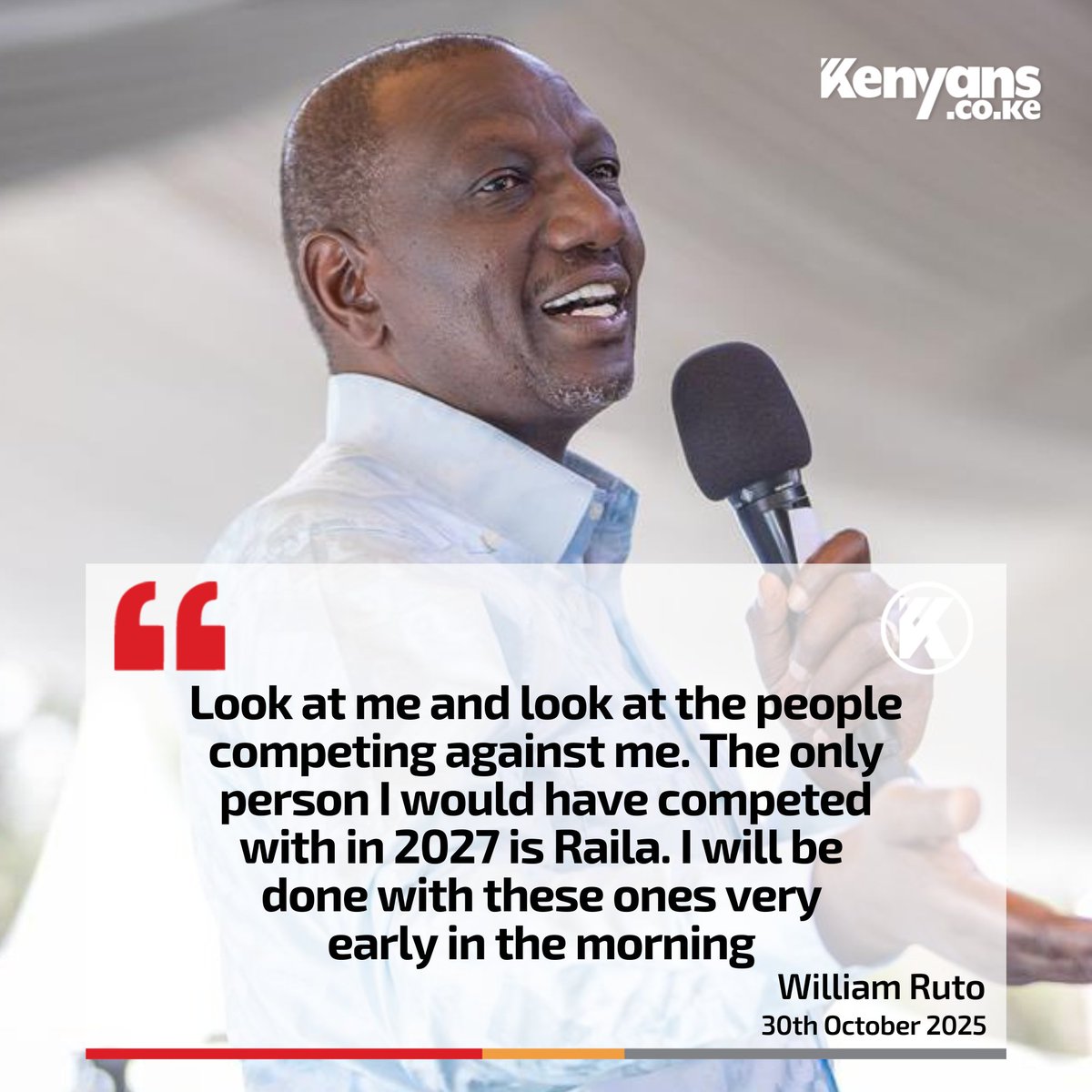This man does not know the way we are waiting to finish him in 2027! 

We can never forget the killings, abductions, and finally bragging how that bill was passed anyways.

Hatujamalizana, tutapatana 2027.

Ruto na Samia same wozap!

#RutoMustGo