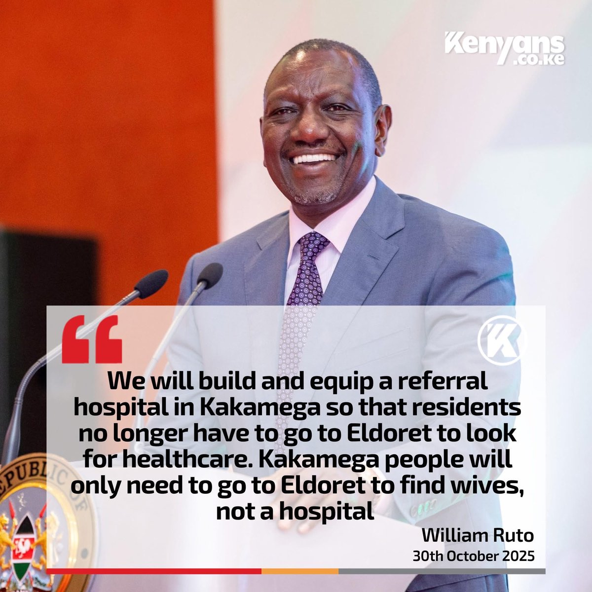 When will it stop being We will, to We Have, 
Especially in Kakamega.