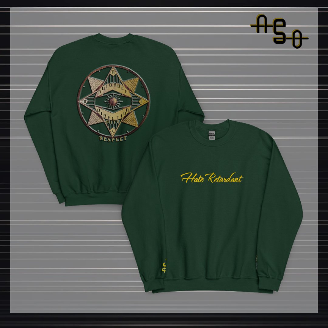 on1tone's tweet photo. ASO "Hate Retardant" Black &amp; Forest Green Embroidered Sweatshirts in-store now! To shop &amp; learn more about the ASO movement visit the store link in profile! Stay tuned for more releases.
#blackbusinessowner
#blackbusinessboom #blackclothingmatters #BlackWallStreetMindset https://t.co/qW53vLxVN0