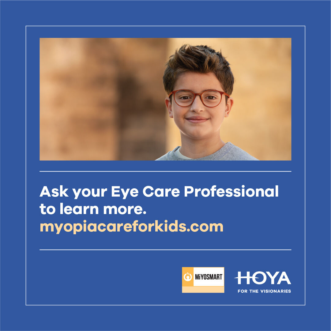 MiYOSMART helps kids see the world clearly. Science-backed and supported by 8 years of evidence, these lenses give young patients the confidence to learn, grow, play, and be their adventurous selves. To learn more, contact your BDM or email marketing@hoya.co.uk.
