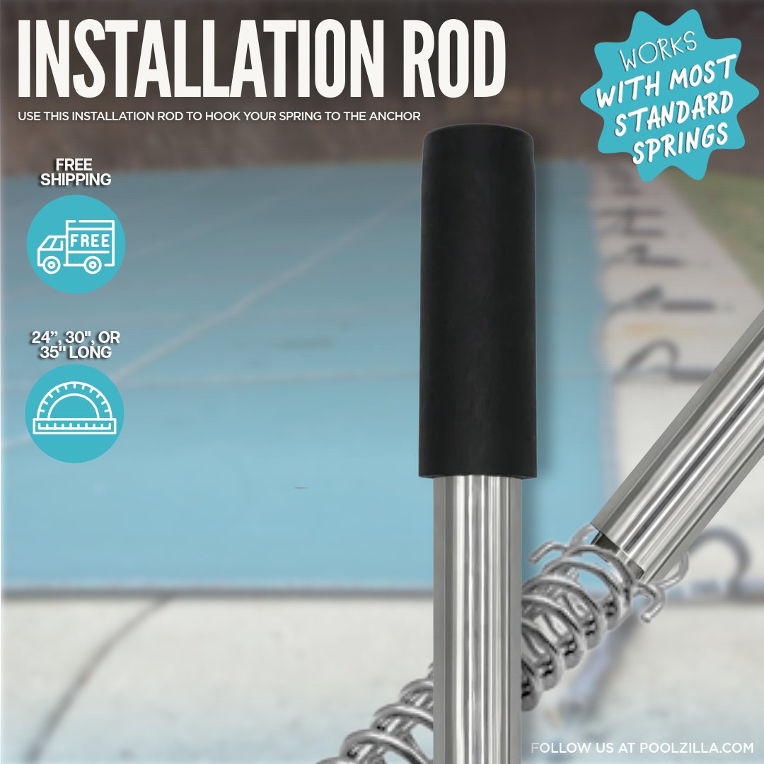 poolzilla_us's tweet image. Cover installation doesn’t have to be a workout! 😅

The installation rod makes opening &amp;amp; closing your pool a breeze:
➡️ Hook springs to anchors in seconds ⏱️
➡️ Works in reverse to remove springs 🔄
➡️ Universal fit for all anchors 🛠️
➡️ Available in 24”, 30”, or 35” 📏

One…