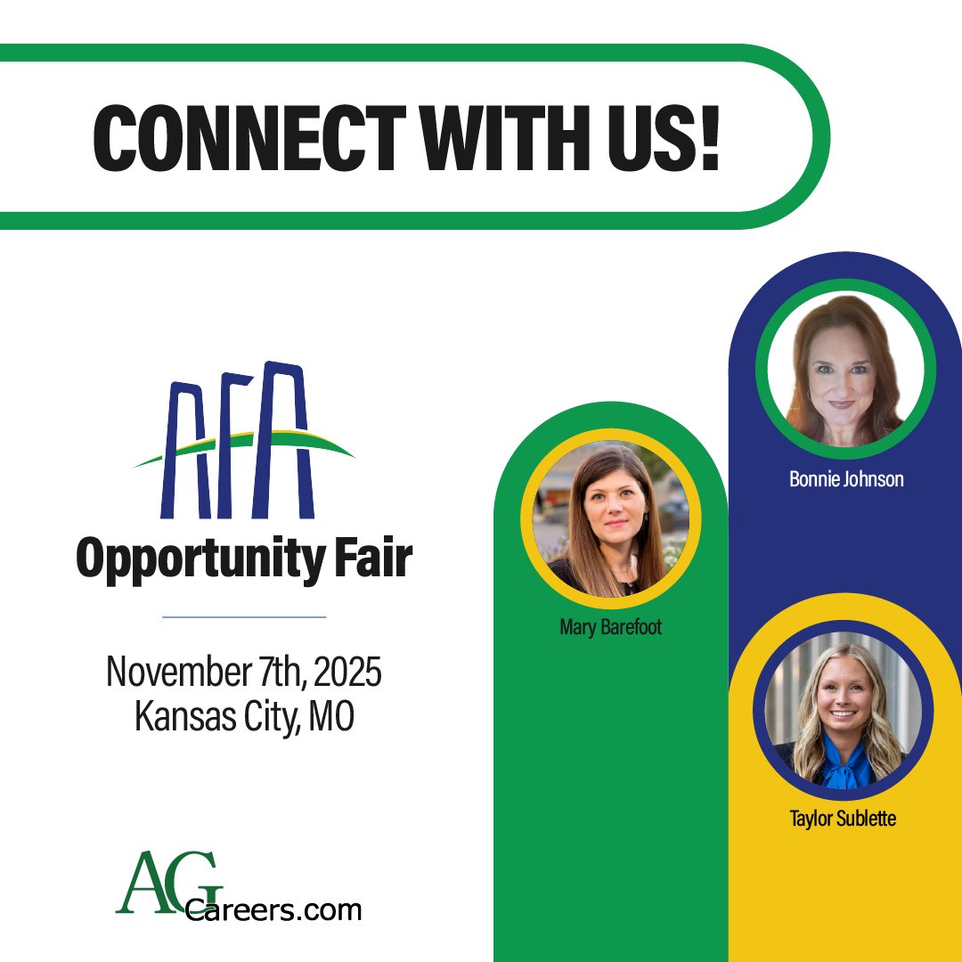 AgCareers's tweet photo. 🌟 We’re headed to Kansas City next week for the AFA Leaders Conference! 🌟

We’re excited to connect with students and explore all the ways they can grow their careers in agriculture. 🌱💼

Stop by and discover where your future in ag could take you! https://t.co/tFlDFRtzFD