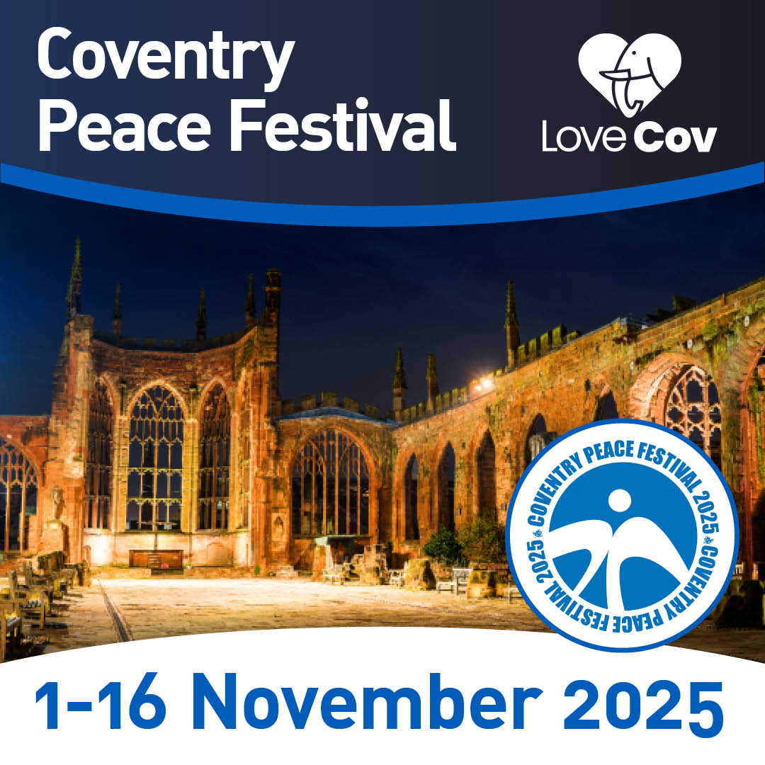 Coventry Peace Festival returns from 1–16 November🕯️

Join us for two weeks of free events, creative moments and reflection.

20+ events will be taking place, including the Multifaith Annual Peace Walk, a Heritage Craft of Woodcarving workshop and the Remembrance Sunday Service.