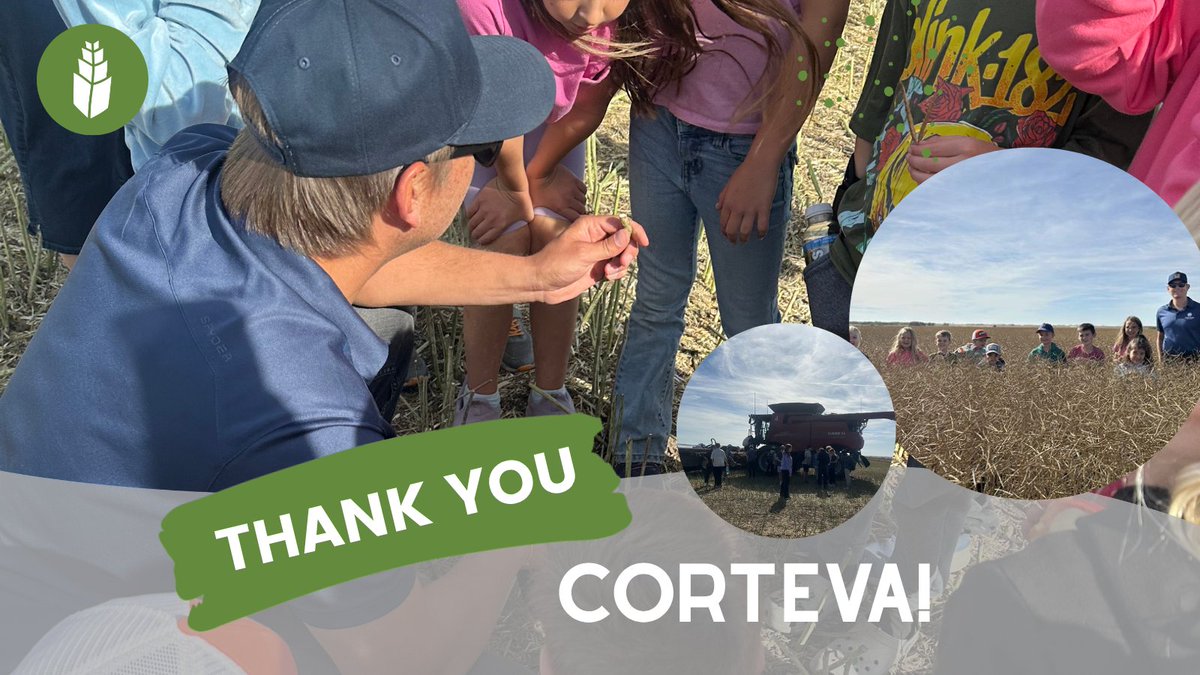 Shoutout to @cortevaCA! ✨ 

This fall, Corteva provided $2,000 in funding to send some classrooms to meet a farmer and see harvest in action!  

Thank you to Corteva rep Jordan for providing this opportunity for the next generation of ag!  These authentic experiences encourage