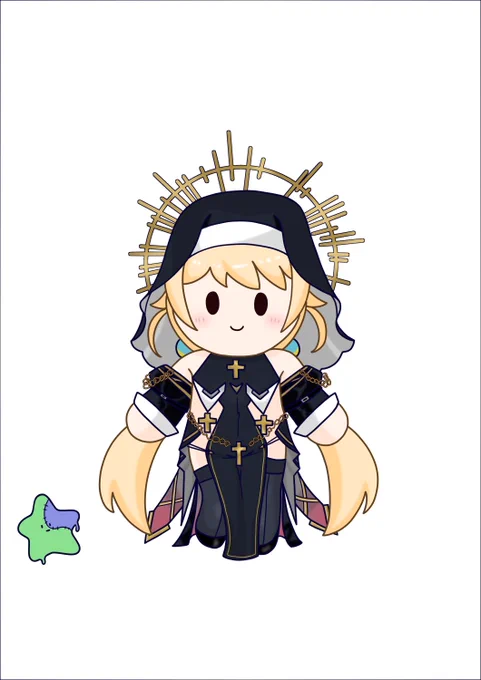 みりりグレイちゃんに去年のハロウィングッズのシスター衣装を着てもらいました #ななみりうむ