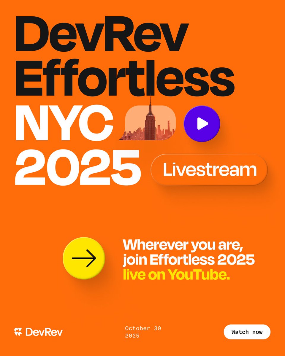 devrev's tweet image. Only a few hours to go…

Join our free livestream for Effortless NYC to hear from Vinod Khosla, Dev Ittycheria, and others as they share what it takes to build genuine, value-driving teamwork in the AI era.

You’ll also get to meet Computer – our AI teammate. Built with EQ as…