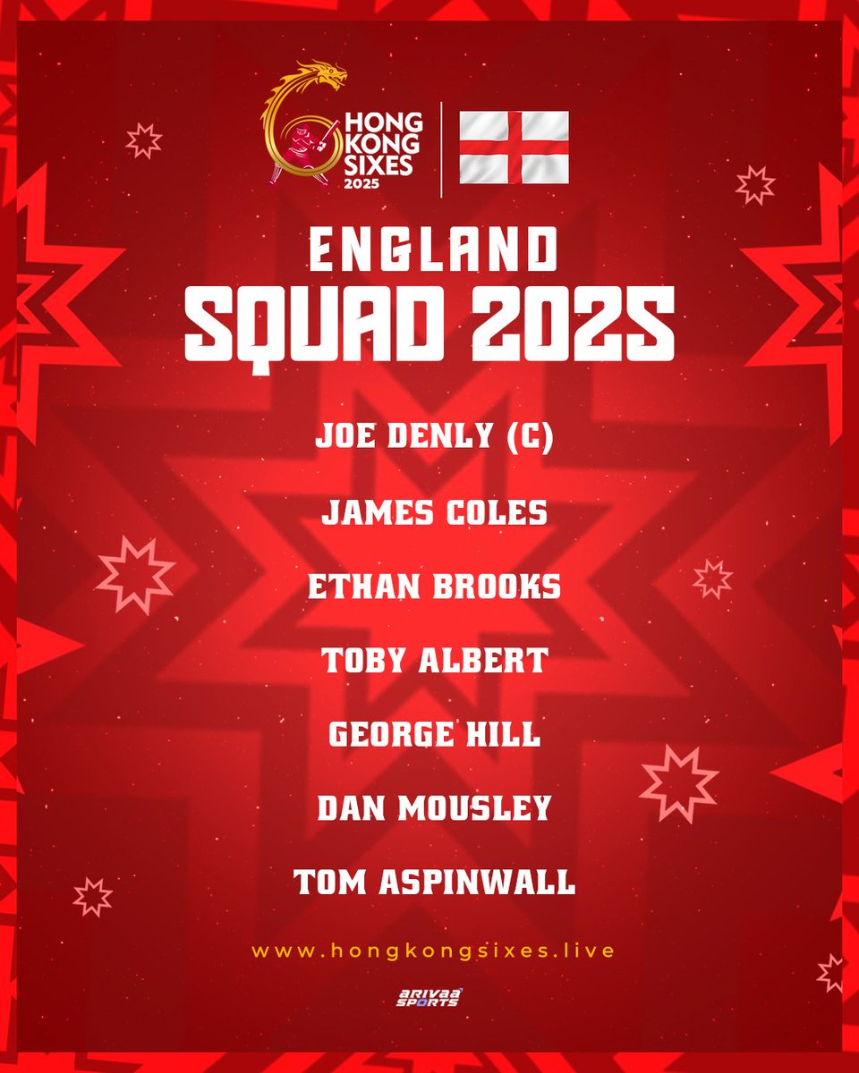 HongKongSixes's tweet photo. Make way for the mighty English roar!
Team England, led by the seasoned Joe Denly, is all set to storm into the Hong Kong Sixes 2025!
Expect power-packed shots, fierce competition, and pure cricketing brilliance — because when the Lions take the field, the game changes!
#HK6 #HongKongSixes #TeamEngland #JoeDenly #CricketCarnival #CricketLegends #GameOn #CricketFever #EnglandCricket #HongKongEvents #T20Action#M品牌 #大型體育活動事務委員會 #政府資助計劃 #MMarkEvents #MajorSportsEventsCommittee #MSEC #文化體育及旅遊局 #CultureSportsAndTourismBureau